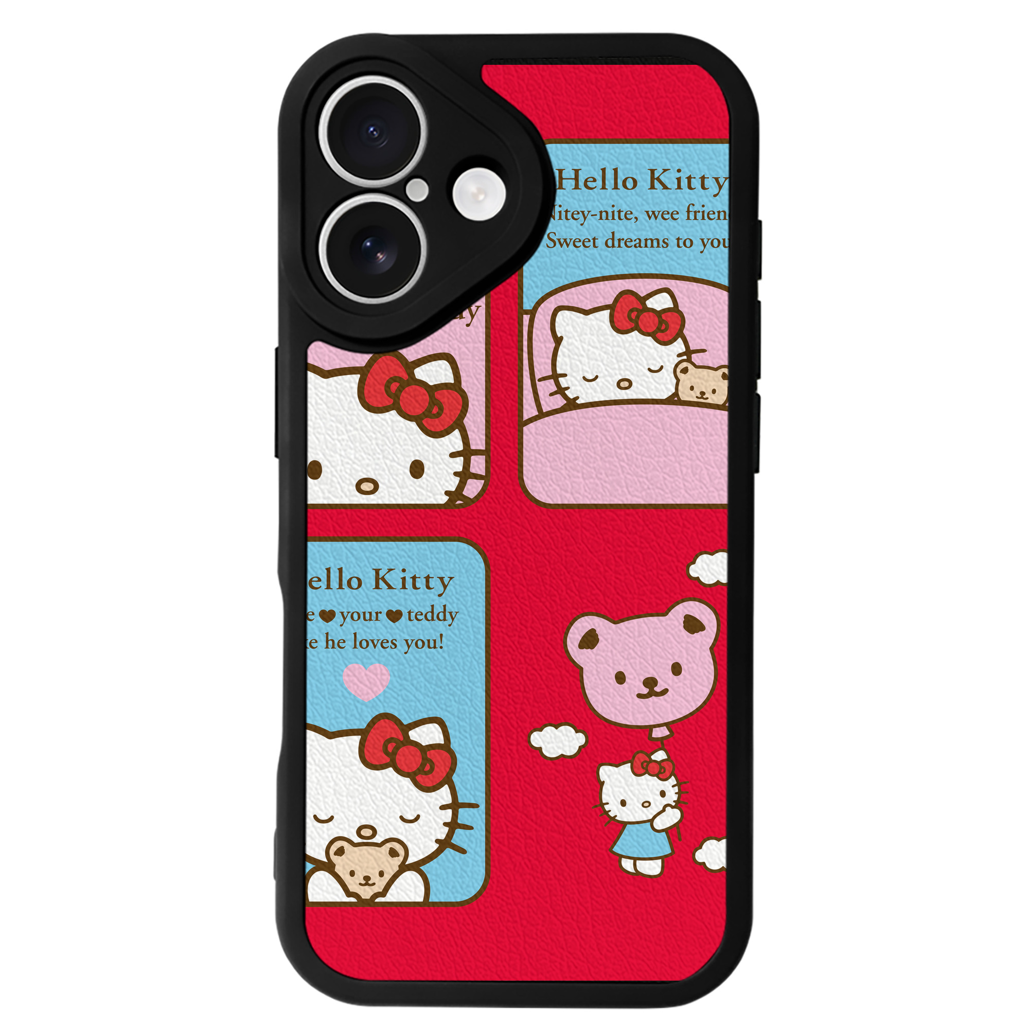 （画像用） Hello Kitty ハローキティ 【iPhone 16シリーズ対応】シリコンスマホケース（レザー調） 材質：シリコン